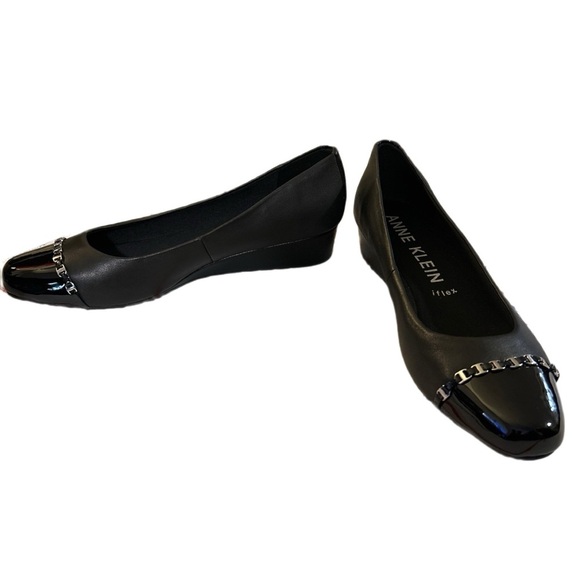 Anne Klein Maysel Black Size 8 Flex Wedge Flats Shoes NWOT - Picture 3 of 5